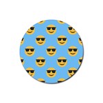 sunglasses Emoji Rubber Coaster (Round)