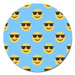 sunglasses Emoji Magnet 5  (Round)