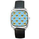 sunglasses Emoji Square Metal Watch