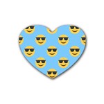 sunglasses Emoji Rubber Coaster (Heart)