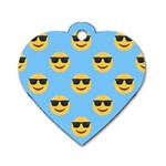 sunglasses Emoji Dog Tag Heart (One Side)