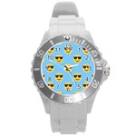 sunglasses Emoji Round Plastic Sport Watch (L)