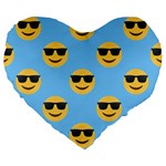 sunglasses Emoji Large 19  Premium Heart Shape Cushion