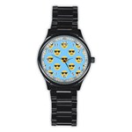 sunglasses Emoji Stainless Steel Round Watch