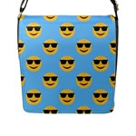 sunglasses Emoji Flap Closure Messenger Bag (L)