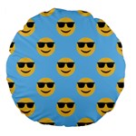 sunglasses Emoji Large 18  Premium Flano Round Cushion 