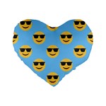 sunglasses Emoji Standard 16  Premium Flano Heart Shape Cushion 