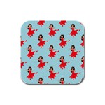 salsa flamenco Emoji Rubber Square Coaster (4 pack)