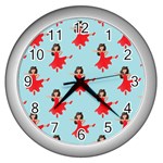 salsa flamenco Emoji Wall Clock (Silver)