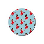 salsa flamenco Emoji Rubber Coaster (Round)