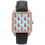 salsa flamenco Emoji Rose Gold Leather Watch 