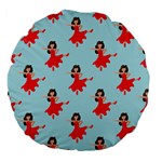 salsa flamenco Emoji Large 18  Premium Flano Round Cushion 