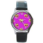 twin Emoji  Round Metal Watch