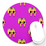 twin Emoji  Round Mousepad