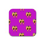 twin Emoji  Rubber Square Coaster (4 pack)