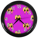 twin Emoji  Wall Clock (Black)