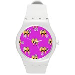 twin Emoji  Round Plastic Sport Watch (M)