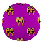 twin Emoji  Large 18  Premium Round Cushion 