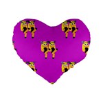 twin Emoji  Standard 16  Premium Heart Shape Cushion 