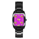 twin Emoji  Stainless Steel Barrel Watch