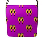 twin Emoji  Flap Closure Messenger Bag (L)