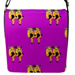 twin Emoji  Flap Closure Messenger Bag (S)