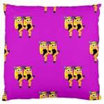 twin Emoji  Large Flano Cushion Case (One Side)