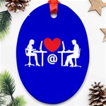 Online Dating Oval Ornament (Two Sides)