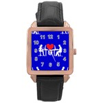 Online Dating Rose Gold Leather Watch 