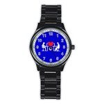 Online Dating Stainless Steel Round Watch