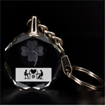 Online Dating Clover 3D Engraving Circle Key Chain