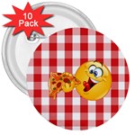 pizza Emoji  3  Button (10 pack)