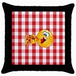 pizza Emoji  Throw Pillow Case (Black)