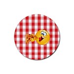 pizza Emoji  Rubber Round Coaster (4 pack)