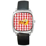 pizza Emoji  Square Metal Watch