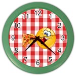 pizza Emoji  Color Wall Clock