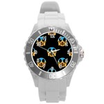 scream Emojis Round Plastic Sport Watch (L)