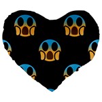 scream Emojis Large 19  Premium Flano Heart Shape Cushion