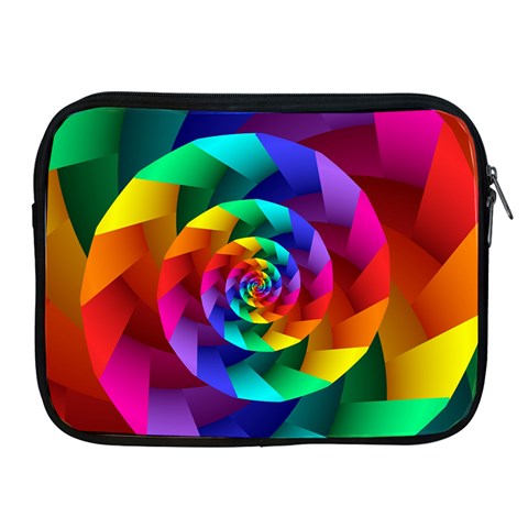 Psychedelic Rainbow Spiral  Apple iPad 2/3/4 Zipper Case from ArtsNow.com Front