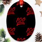 one hundred Emoji Ornament (Oval)