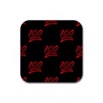 one hundred Emoji Rubber Square Coaster (4 pack)