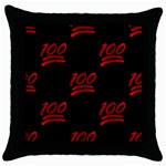 one hundred Emoji Throw Pillow Case (Black)