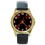 one hundred Emoji Round Gold Metal Watch