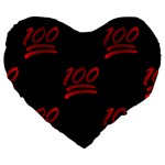 one hundred Emoji Large 19  Premium Heart Shape Cushion