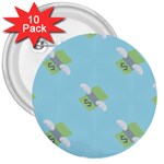 winged money Emoji  3  Button (10 pack)