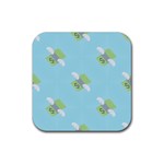 winged money Emoji  Rubber Coaster (Square)