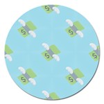 winged money Emoji  Magnet 5  (Round)