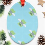 winged money Emoji  Oval Ornament (Two Sides)