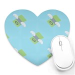 winged money Emoji  Heart Mousepad