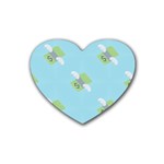 winged money Emoji  Rubber Coaster (Heart)